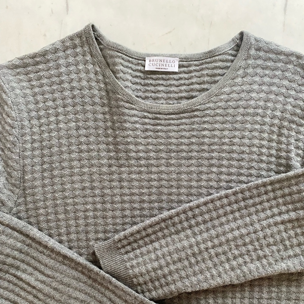 Brunello Cucinelli gray slim fit sweater - SZ S